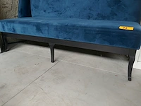 Blauwe fluwelen zitbank - afbeelding 3 van  3