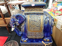 Blauwe olifant hoogte 55cm - afbeelding 1 van  2