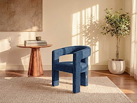 Blauwe stoffen fauteuil - afbeelding 1 van  5