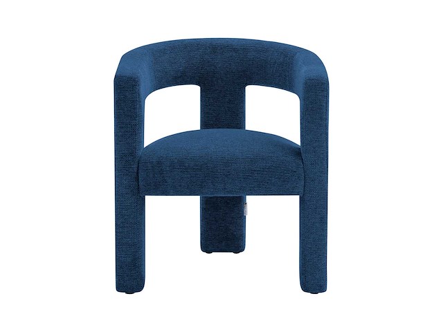 Blauwe stoffen fauteuil - afbeelding 3 van  5