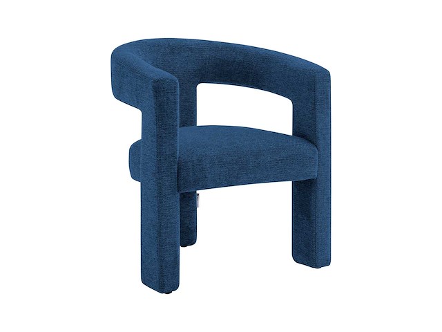 Blauwe stoffen fauteuil - afbeelding 4 van  5
