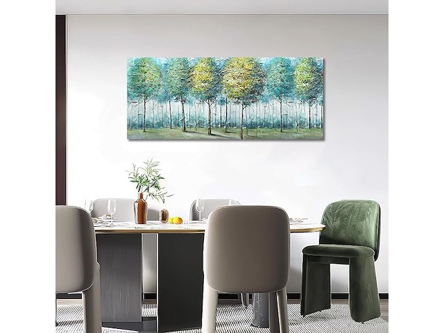 Blauwgroene bosboom ingelijste canvasprint - afbeelding 2 van  4