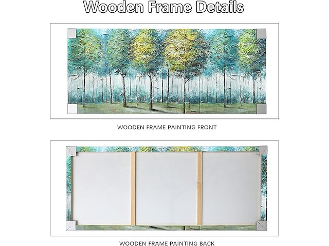 Blauwgroene bosboom ingelijste canvasprint - afbeelding 4 van  4