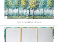 Blauwgroene bosboom ingelijste canvasprint - afbeelding 4 van  4