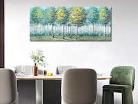 Blauwgroene bosboom ingelijste canvasprint - afbeelding 2 van  4