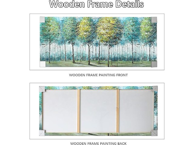 Blauwgroene bosboom ingelijste canvasprint - afbeelding 4 van  4