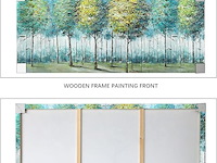 Blauwgroene bosboom ingelijste canvasprint - afbeelding 4 van  4