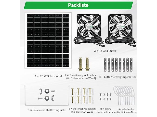Blessny ventilatorset op zonne-energie - afbeelding 3 van  4