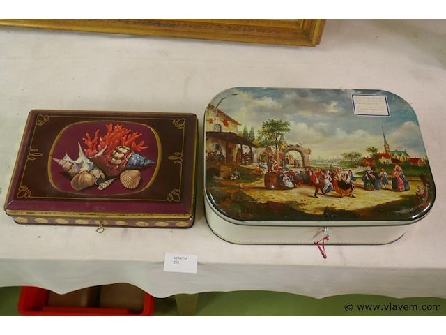 Blikken dozen met sleuteltje - afbeelding 1 van  1