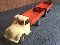 Blikken vrachtwagen met aanhangwagen made in germany l 630mm b 130mm h 130mm - afbeelding 3 van  10