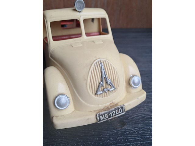 Blikken vrachtwagen met aanhangwagen made in germany l 630mm b 130mm h 130mm - afbeelding 8 van  10
