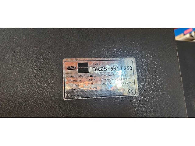 Blitz - 2016 - bkzs 561/250 - schroefluchtcompressor - afbeelding 3 van  3