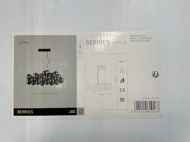 Block berries hanglamp gerookt (8x) - afbeelding 4 van  4