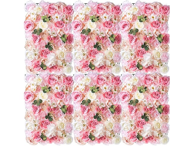 Bloemenpaneel 6 stuks 40x60 roze - afbeelding 1 van  3