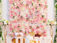 Bloemenpaneel 6 stuks 40x60 roze - afbeelding 2 van  3