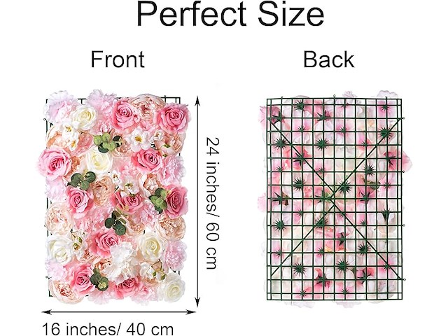 Bloemenpaneel 6 stuks 40x60 roze - afbeelding 3 van  3
