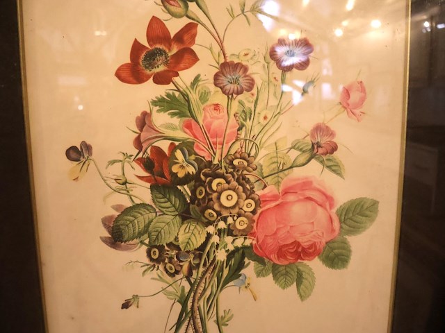 Bloemenprent in kader (x2) - afbeelding 2 van  6