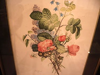 Bloemenprent in kader (x2) - afbeelding 4 van  6