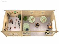 Blokhut - tuinhuis kukka 230x350x279cm tuindeco - afbeelding 4 van  9