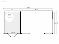 Blokhut - tuinhuis kukka 230x350x279cm tuindeco - afbeelding 5 van  9