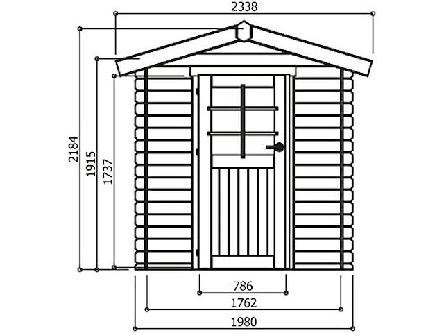 Blokhut essen 3,1 m2 1980x1980x2180 gratis bezorging - afbeelding 3 van  7
