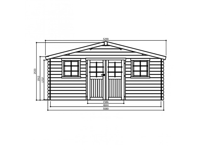 Blokhut zurich 23,84 m2 5080x3880x2530 gratis bezorging - afbeelding 8 van  9
