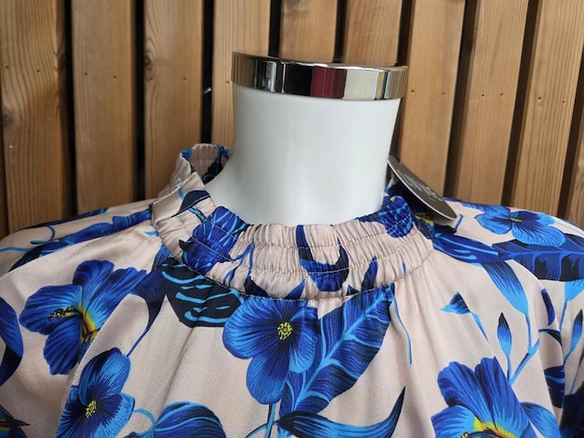Blouse 1 cobalt flower maat s - afbeelding 2 van  5