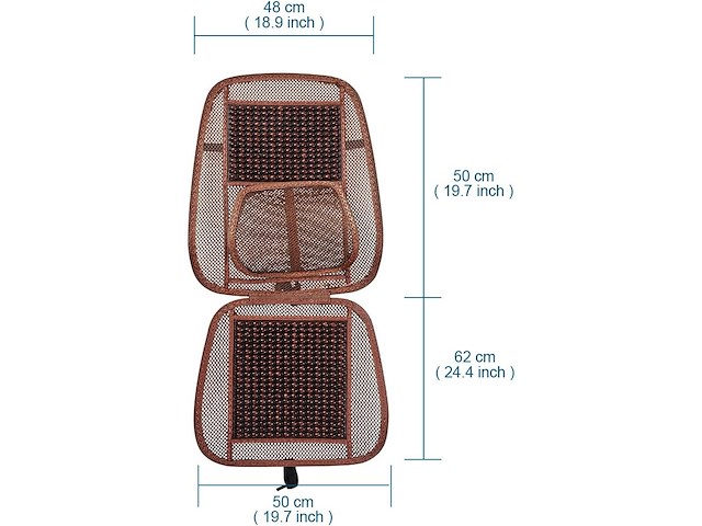 Blueshyhall autostoelhoes massage zitkussen met houten kralen - afbeelding 2 van  4