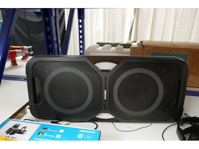 Bluetooth partyluidspreker - draadloze koptelefoon - karaoke microfoon - afbeelding 4 van  4