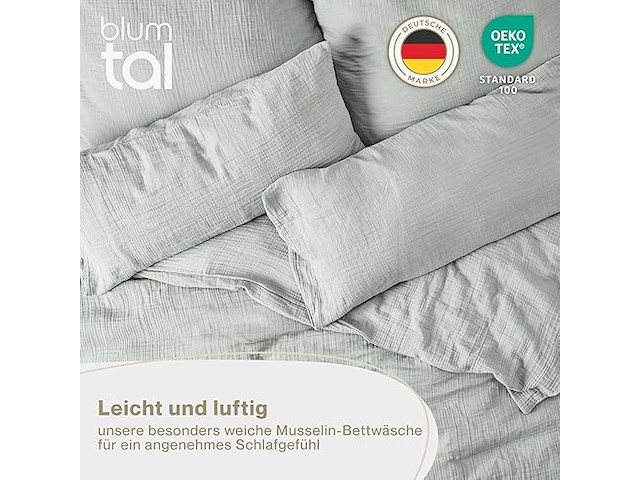 Blumtal mousseline bedlinnen (200 x 200 cm) - afbeelding 4 van  5