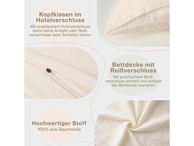 Blumtal mousseline bedlinnen (200 x 200 cm) - afbeelding 3 van  3