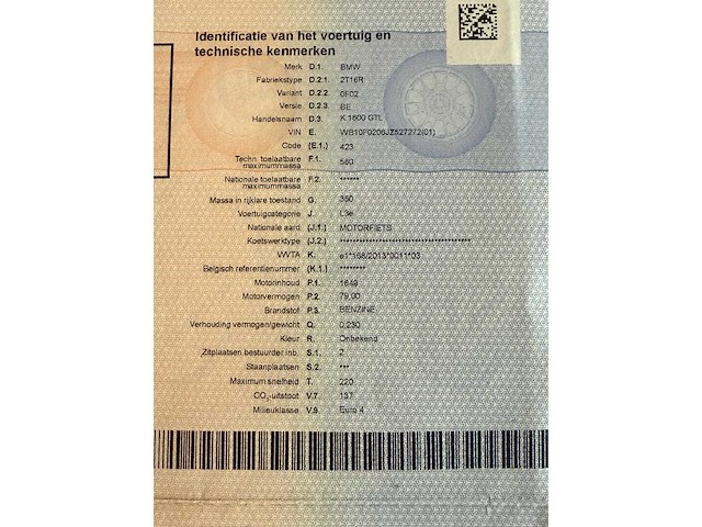 Bmw - k1600 gtl - 1600 - motorfiets - afbeelding 13 van  29