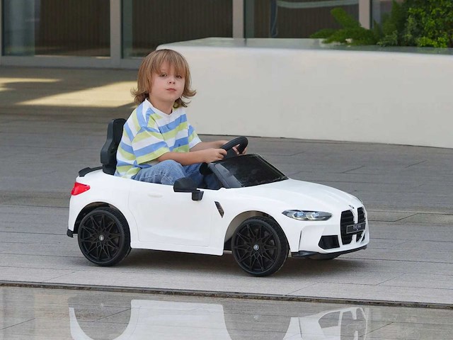 Bmw m4 elektrische kinderauto, licht & geluid, 3-5 km/u - afbeelding 1 van  6