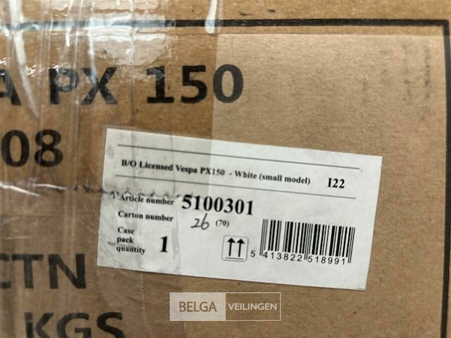 B/o licensed vespa px150 small model white - afbeelding 3 van  3