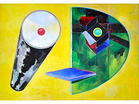 Bob lens - masker espace - olie op doek - 140x200 cm - afbeelding 1 van  12