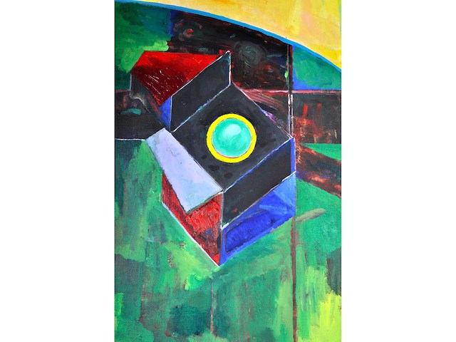 Bob lens - masker espace - olie op doek - 140x200 cm - afbeelding 12 van  12