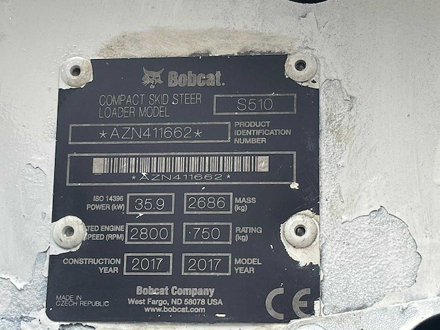 Bobcat - 2017 - s510 - schranklader - afbeelding 5 van  6