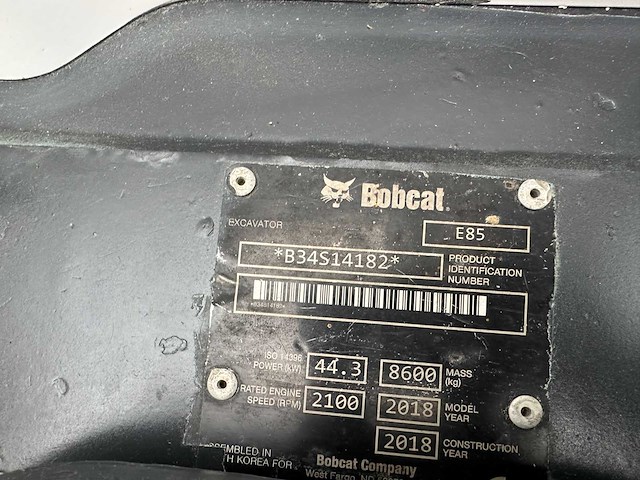 Bobcat - 2018 - e85 - midigraafmachine - afbeelding 33 van  39
