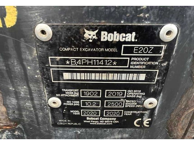 Bobcat - 2020 - e20z - midigraafmachine - afbeelding 4 van  13