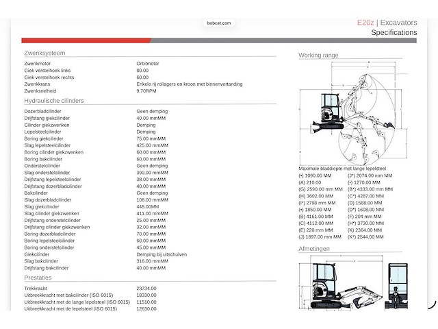 Bobcat - 2020 - e20z - midigraafmachine - afbeelding 5 van  13