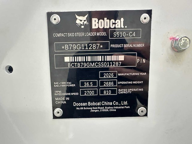 Bobcat - 2026 - s510-c4 - schranklader - afbeelding 37 van  42