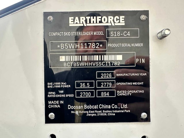 Bobcat - earthforce - 2026 - s18-c4 - schranklader - afbeelding 42 van  47