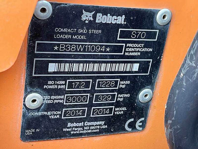 Bobcat - s 70 - shovel - afbeelding 9 van  25