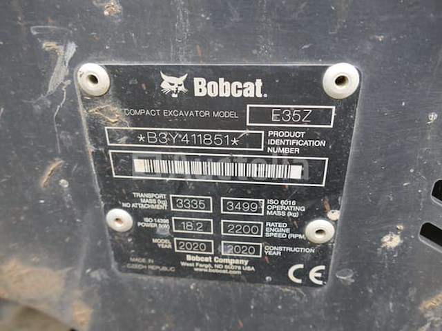 Bobcat e35z mini graafmachine - afbeelding 5 van  27