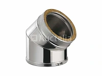 Bocht dubbelwandige roestvrijstalen nozzle 45° - afbeelding 6 van  6