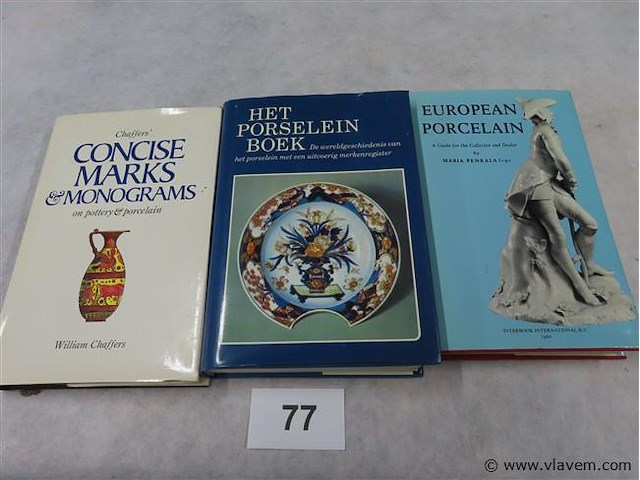 Boeken 3 stuks porseleinen merktekens - afbeelding 1 van  3