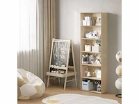 Boekenkast 6-laags plank, open plank, vrijstaande kast, 60x180x23,5 cm, licht eiken - afbeelding 3 van  5