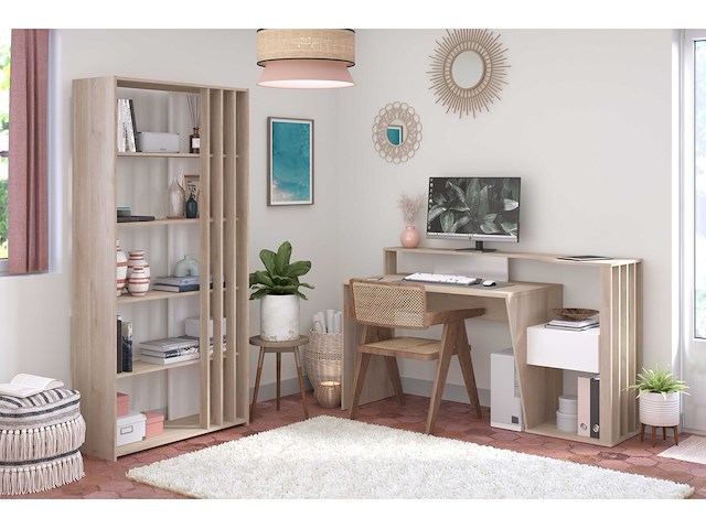 Boekenkast bloom-183cm-4 legplanken-japans eikenhout - afbeelding 2 van  10