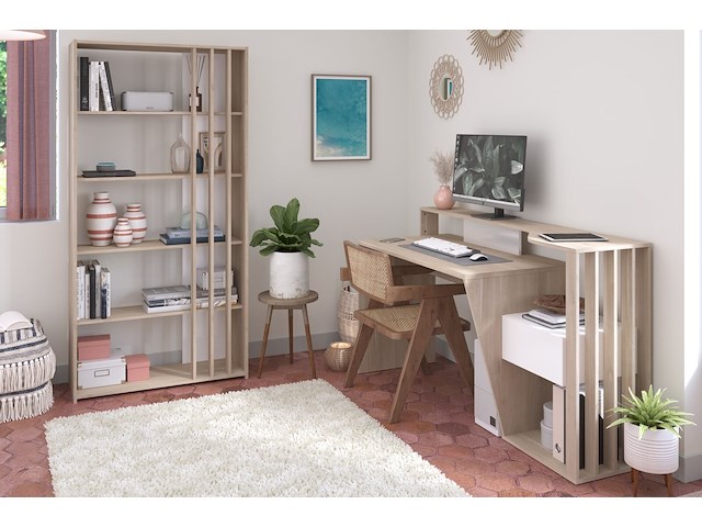 Boekenkast bloom-183cm-4 legplanken-japans eikenhout - afbeelding 8 van  10