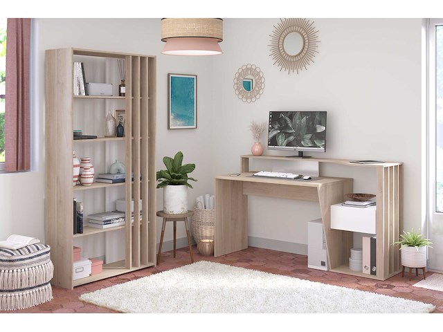 Boekenkast bloom-183cm-4 legplanken-japans eikenhout - afbeelding 10 van  10